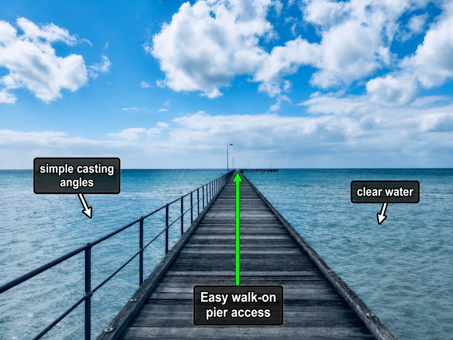 Rye Pier walk-on access for beginner squid fishing